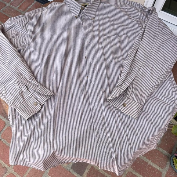 Vintage Joseph abound Striped utility button up shirt sz L - Picture 5 of 6